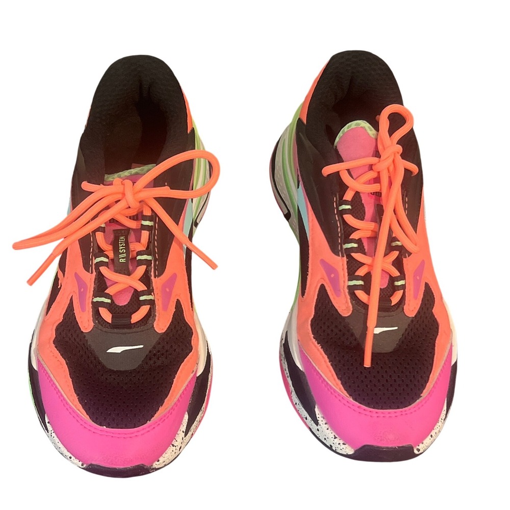 Puma RS-Fast Neon Multi-Color Running System Sneakers Womens Black Pink 6